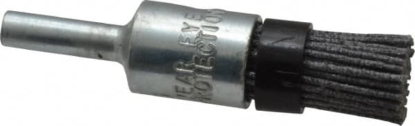 Osborn - 80 Grit, 1/2" Brush Diam, End Brush - Medium Grade, 1/4" Diam Shank, 9,000 Max RPM - A1 Tooling