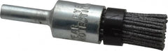 Osborn - 80 Grit, 1/2" Brush Diam, End Brush - Medium Grade, 1/4" Diam Shank, 9,000 Max RPM - A1 Tooling