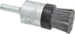 Osborn - 80 Grit, 3/4" Brush Diam, End Brush - Medium Grade, 1/4" Diam Shank, 9,000 Max RPM - A1 Tooling