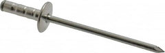 RivetKing - Size 43-44 Large Flange Head Aluminum Multi Grip Blind Rivet - Steel Mandrel, 0.156" to 1/4" Grip, 3/8" Head Diam, 0.129" to 0.133" Hole Diam, 1/2" Length Under Head, 1/8" Body Diam - A1 Tooling