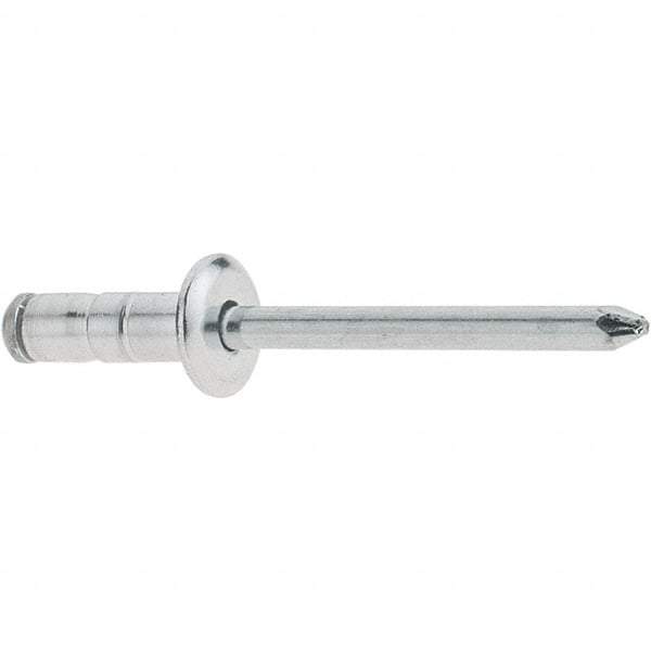 RivetKing - Size 52-54 Large Flange Head Aluminum Multi Grip Blind Rivet - Steel Mandrel, 0.047" to 0.276" Grip, 1/2" Head Diam, 0.16" to 0.164" Hole Diam, 0.512" Length Under Head, 5/32" Body Diam - A1 Tooling