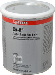 Loctite - 8 Lb Can High Temperature Anti-Seize Lubricant - Copper/Graphite, -29 to 1,800°F, Copper Colored, Water Resistant - A1 Tooling