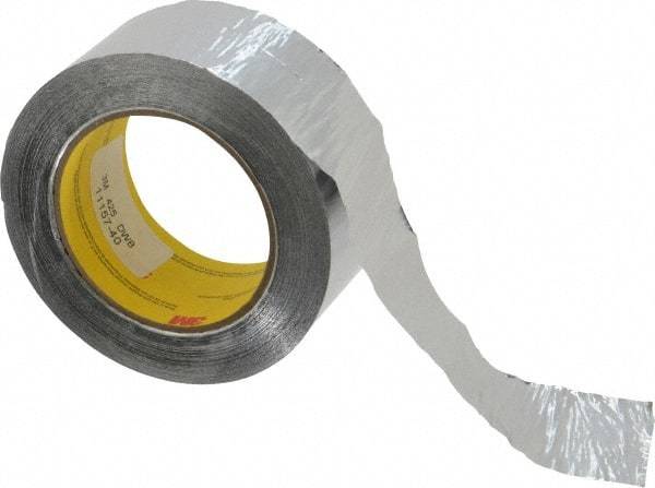 3M - 2" x 55m Silver Foil Tape - 4.6 mil, Acrylic Adhesive, Aluminum Foil Backing, 30 Lb/ln Tensile Strength, -65.2°F to 300°F, Series 425 - A1 Tooling