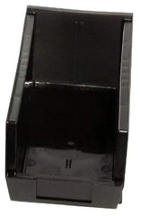 Quantum Storage - 10 Lb. Load Capacity, 5-3/8" Deep, Black Polypropylene Hopper Stacking Bin - 3" High x 4-1/8" Wide x 5-3/8" Long - A1 Tooling