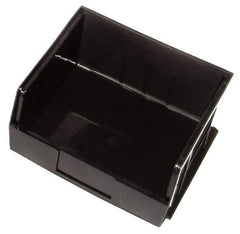 Quantum Storage - 50 Lb. Load Capacity, 10-7/8" Deep, Black Polypropylene Hopper Stacking Bin - 5" High x 11" Wide x 10-7/8" Long - A1 Tooling