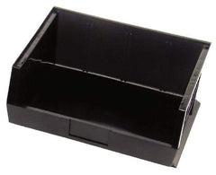 Quantum Storage - 75 Lb. Load Capacity, 14-3/4" Deep, Black Polypropylene Hopper Stacking Bin - 7" High x 16-1/2" Wide x 14-3/4" Long - A1 Tooling