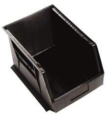 Quantum Storage - 75 Lb. Load Capacity, 18" Deep, Black Polypropylene Hopper Stacking Bin - 10" High x 11" Wide x 18" Long - A1 Tooling