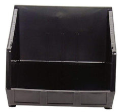 Quantum Storage - 75 Lb. Load Capacity, 18" Deep, Black Polypropylene Hopper Stacking Bin - 11" High x 16-1/2" Wide x 18" Long - A1 Tooling