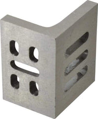 Interstate - 3" Wide x 2" Deep x 2-1/2" High Cast Iron Partially Machined Angle Plate - Slotted Plate, Through-Slots on Surface, Webbed, Single Plate - A1 Tooling