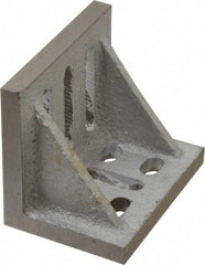 Interstate - 3-1/2" Wide x 2-1/2" Deep x 3" High Cast Iron Partially Machined Angle Plate - Slotted Plate, Through-Slots on Surface, Webbed, Single Plate - A1 Tooling