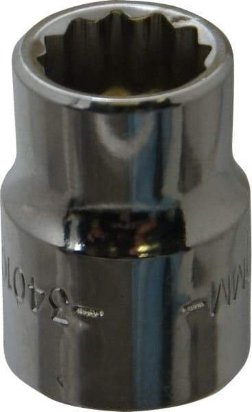 Blackhawk by Proto - 3/8" Drive, Standard Hand Socket - 12 Points, 57/64" OAL, Chrome Finish - A1 Tooling