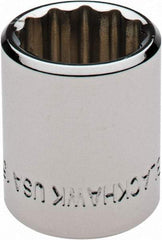 Blackhawk by Proto - 3/8" Drive, Standard Hand Socket - 12 Points, 1" OAL, Chrome Finish - A1 Tooling