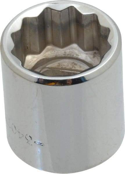 Blackhawk by Proto - 3/8" Drive, Standard Hand Socket - 12 Points, 1" OAL, Chrome Finish - A1 Tooling