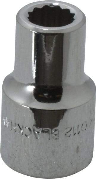 Blackhawk by Proto - 3/8", 1/2" Drive, Standard Hand Socket - 12 Points, 1-1/2" OAL, Chrome Finish - A1 Tooling