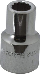 Blackhawk by Proto - 3/8", 1/2" Drive, Standard Hand Socket - 12 Points, 1-1/2" OAL, Chrome Finish - A1 Tooling