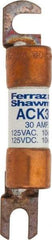 Ferraz Shawmut - 30 Amp Time Delay Round Forklift & Truck Fuse - 125VAC, 125VDC, 3.07" Long x 0.5" Wide, Bussman ACK30, Ferraz Shawmut ACK30 - A1 Tooling