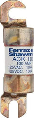 Ferraz Shawmut - 100 Amp Time Delay Round Forklift & Truck Fuse - 125VAC, 125VDC, 4.46" Long x 1" Wide, Bussman ACK100, Ferraz Shawmut ACK100 - A1 Tooling