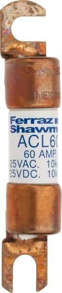 Ferraz Shawmut - 60 Amp General Purpose Round Forklift & Truck Fuse - 125VAC, 125VDC, 3.07" Long x 0.5" Wide, Bussman ACL60, Ferraz Shawmut ACL60 - A1 Tooling