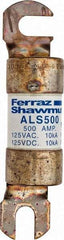 Ferraz Shawmut - 500 Amp General Purpose Round Forklift & Truck Fuse - 125VAC, 125VDC, 4.71" Long x 1" Wide, Bussman ALS500, Ferraz Shawmut ALS500 - A1 Tooling