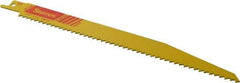 Starrett - 9" Long x 3/4" Thick, Bi-Metal Reciprocating Saw Blade - Tapered Profile, 6 TPI, Toothed Edge, Universal Shank - A1 Tooling