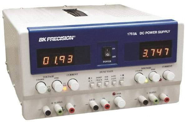 B&K Precision - 350 Watt, (A & B) 0 to 2 Amp, (C) 5 Amp, 240 VAC Input, (A & B) 0 to 30 VDC, (C) 4 to 6.50 VDC Output, Benchtop Power Supply - 3 Outputs, 10-1/2 Inch Wide x 15 Inch Deep x 5.7 Inch High, 32 to 104°F, LED Display - A1 Tooling