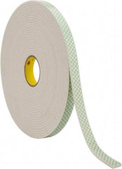 3M - 1" x 18 Yd Acrylic Adhesive Double Sided Tape - 1/4" Thick, Off-White, Urethane Foam Liner, Continuous Roll, Series 4004 - A1 Tooling