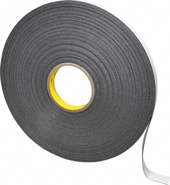 3M - 3/4" x 72 Yd Rubber Adhesive Double Sided Tape - 1/32" Thick, Black, Polyethylene Foam Liner, Continuous Roll, Series 4462B - A1 Tooling