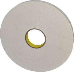 3M - 1" x 72 Yd Rubber Adhesive Double Sided Tape - 1/32" Thick, White, Polyethylene Foam Liner, Continuous Roll, Series 4462W - A1 Tooling