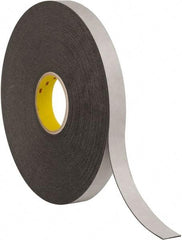 3M - 1" x 36 Yd Rubber Adhesive Double Sided Tape - 1/16" Thick, Black, Polyethylene Foam Liner, Continuous Roll, Series 4466B - A1 Tooling