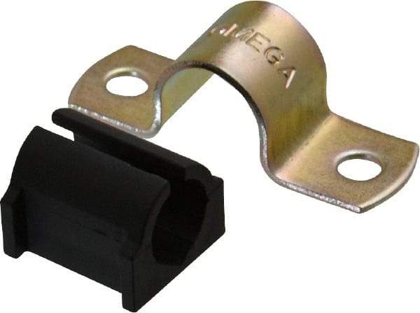 ZSI - 1/2" Tube, Steel, Zinc Plated Tube Strap with Cushion - 2 Mounting Holes - A1 Tooling