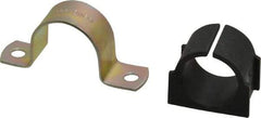 ZSI - 3/4 Pipe, Steel, Zinc Plated Pipe Strap with Cushion - 2 Mounting Holes - A1 Tooling