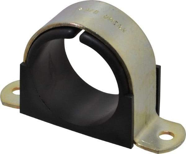 ZSI - 2 Pipe, Steel, Zinc Plated Pipe Strap with Cushion - 2 Mounting Holes - A1 Tooling