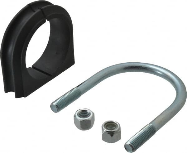 ZSI - 2-1/2" Pipe, Steel U Bolt Clamp with Cushion - Electro Galvanized, 1" Panel Thickness - A1 Tooling