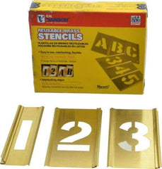 C.H. Hanson - 15 Piece, 1-1/2 Inch Character Size, Brass Stencil - Contains Figure Set - A1 Tooling