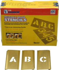 C.H. Hanson - 33 Piece, 1/2 Inch Character Size, Brass Stencil - Contains Letter Set - A1 Tooling