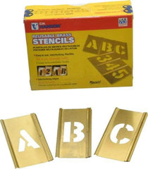 C.H. Hanson - 33 Piece, 1 Inch Character Size, Brass Stencil - Contains Letter Set - A1 Tooling