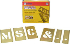 C.H. Hanson - 33 Piece, 2 Inch Character Size, Brass Stencil - Contains Letter Set - A1 Tooling