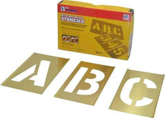 C.H. Hanson - 33 Piece, 4 Inch Character Size, Brass Stencil - Contains Letter Set - A1 Tooling