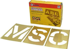 C.H. Hanson - 33 Piece, 6 Inch Character Size, Brass Stencil - Contains Letter Set - A1 Tooling