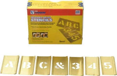 C.H. Hanson - 92 Piece, 3/4 Inch Character Size, Brass Stencil - Contains Three A Fonts - A1 Tooling