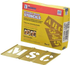 C.H. Hanson - 92 Piece, 1-1/2 Inch Character Size, Brass Stencil - Contains Three A Fonts - A1 Tooling