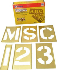 C.H. Hanson - 92 Piece, 5 Inch Character Size, Brass Stencil - Contains Three A Fonts - A1 Tooling