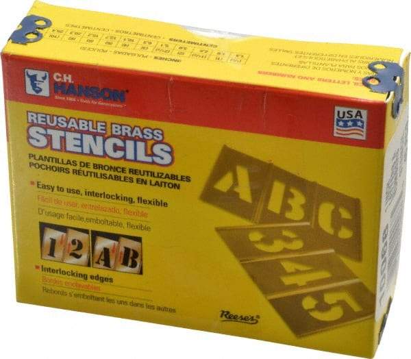 C.H. Hanson - 45 Piece, 1 Inch Character Size, Brass Stencil - A1 Tooling