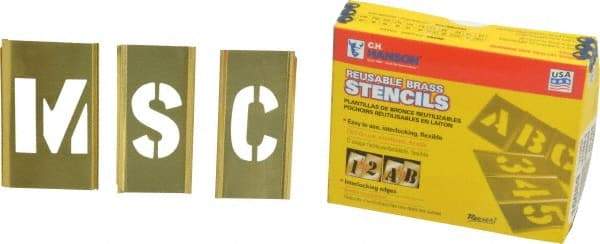 C.H. Hanson - 45 Piece, 1-1/2 Inch Character Size, Brass Stencil - A1 Tooling