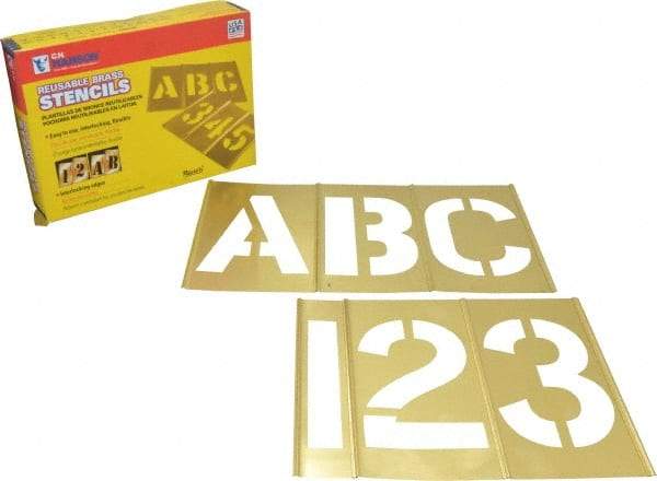 C.H. Hanson - 45 Piece, 5 Inch Character Size, Brass Stencil - A1 Tooling