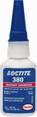 Loctite - 1 oz Bottle Black Instant Adhesive - Series 380, 90 sec Fixture Time, 24 hr Full Cure Time, Bonds to Metal, Plastic & Rubber - A1 Tooling