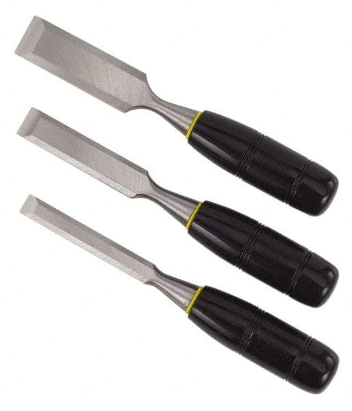 Stanley - 3 Piece Wood Chisel Set - 7-3/4" OAL, Sizes Included 1/2 to 1" - A1 Tooling