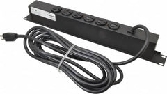 Wiremold - 6 Outlets, 120 Volts, 15 Amps, 15' Cord, Power Outlet Strip - Rack Mount, 6 Back NEMA Configuration, 19" Strip - A1 Tooling