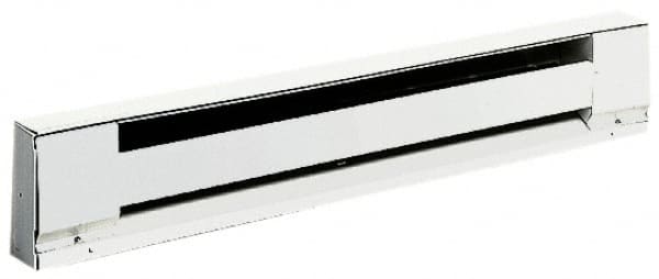 TPI - 60" Long, 240 Volt, 1250/938 Watt, 4250/3189 BTU, Electric Baseboard Heater - Stainless Steel Element, Aluminum Fins, White - A1 Tooling