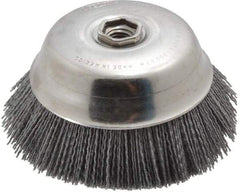 Osborn - 6" Diam, 5/8-11 Threaded Arbor Straight Wire Silicon Carbide Cup Brush - Medium Grade, 1-1/2" Trim Length, 6,000 Max RPM - A1 Tooling